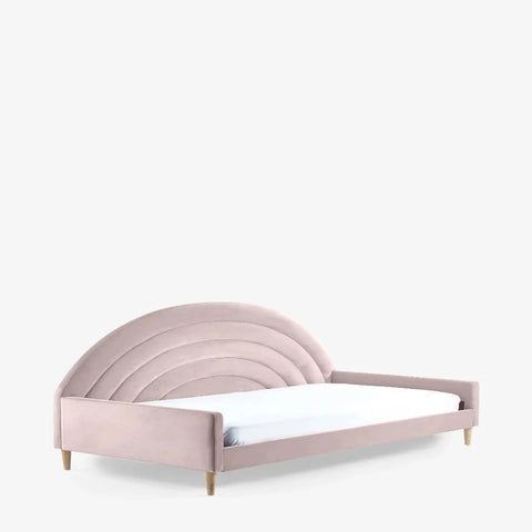 E-Furniture | Blush Velvet Dream Upholstered Queen Size Bed