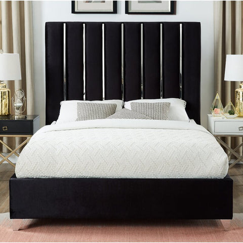 The e-Furniture Midnight Noir Upholstered Queen Size Bed