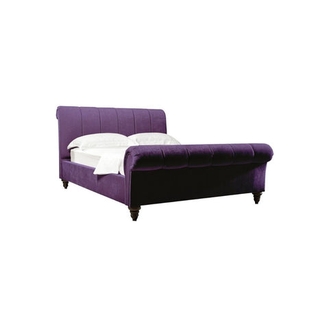 E-Furniture | Lavender Luxe King-Size Upholstered Bed, Majestic Mauve