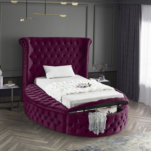 The e-Furniture Regal Velvet Wingback Bed