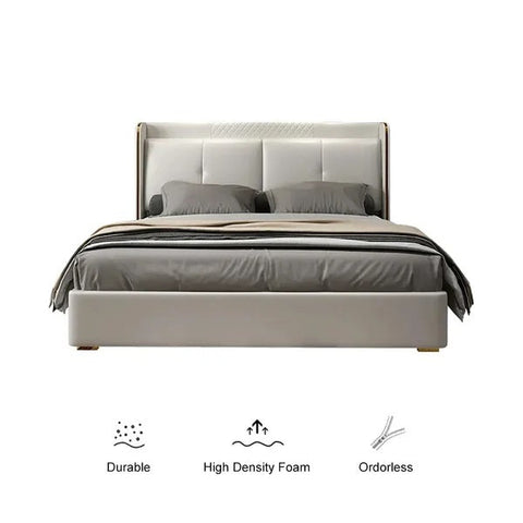 E-Furniture | Tranquil Dreams Upholstered King Size Bed, Misty Blue