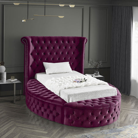 The e-Furniture Regal Velvet Wingback Bed