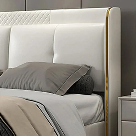 E-Furniture | Tranquil Dreams Upholstered King Size Bed, Misty Blue