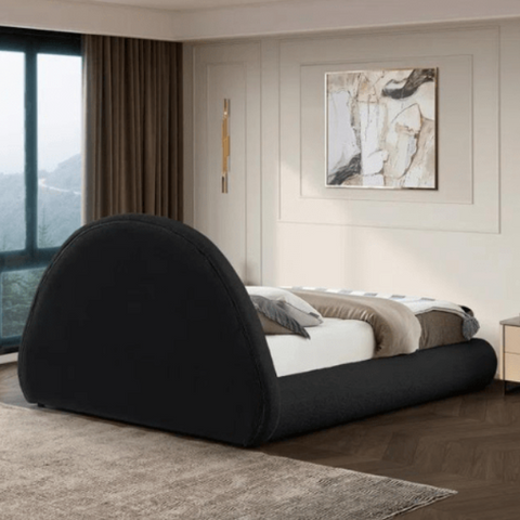 E-Furniture | Urban Chic Upholstered King Size Bed, Charcoal Gray