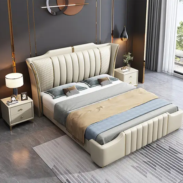 E-Furniture | Mirage Comfort King-Size Upholstered Bed, Neutral Harmony