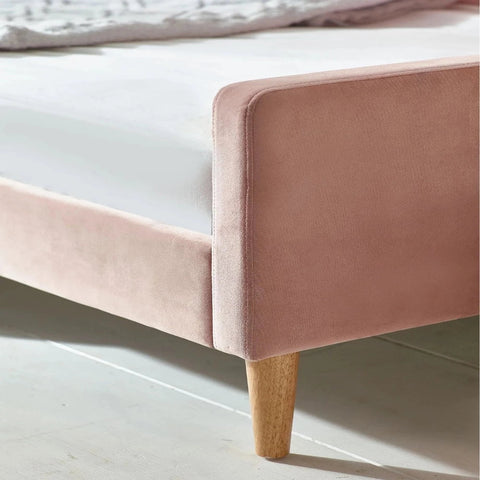 E-Furniture | Blush Velvet Dream Upholstered Queen Size Bed
