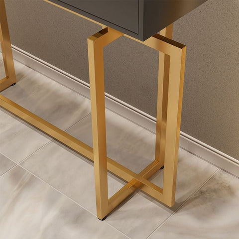 E-Furniture London Console Table glossy black and gold