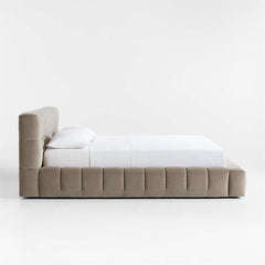 Astrena Haven | Queen size Channel-Tufted Velvet Upholstered Bed