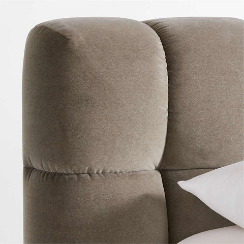 Astrena Haven | Queen size Channel-Tufted Velvet Upholstered Bed