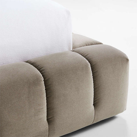 Astrena Haven | Queen size Channel-Tufted Velvet Upholstered Bed