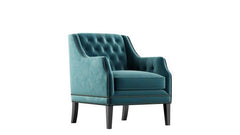 E-FURNITURE Albert Accent Chair velvet Finish In Teal Colour - E-FURNITURE