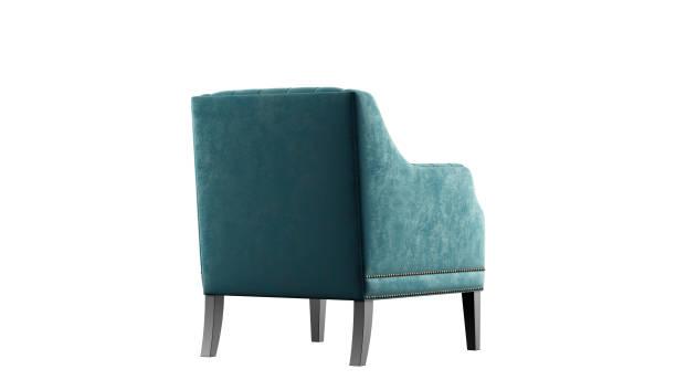 E-FURNITURE Albert Accent Chair velvet Finish In Teal Colour - E-FURNITURE