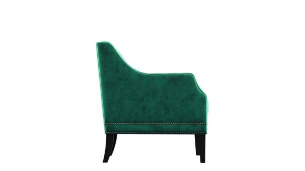 E-FURNITURE Albert Accent Chair velvet Finish In Teal Colour - E-FURNITURE