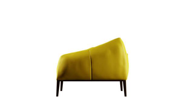 E-FURNITURE Winfrey Lazy chair Leatherette finish in mustard yellow colour - E-FURNITURE