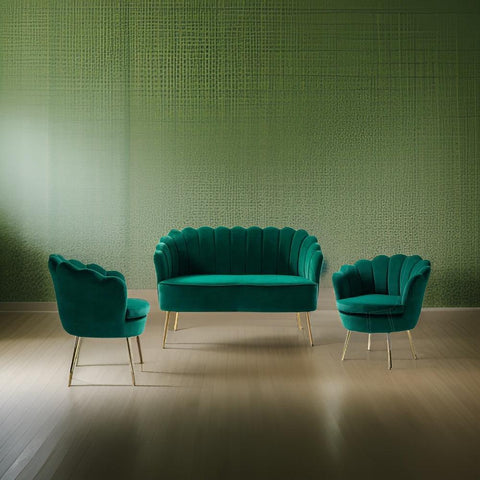 E-Furniture Montana 3+1+1 Sofa Pack In Green Colour - E-FURNITURE