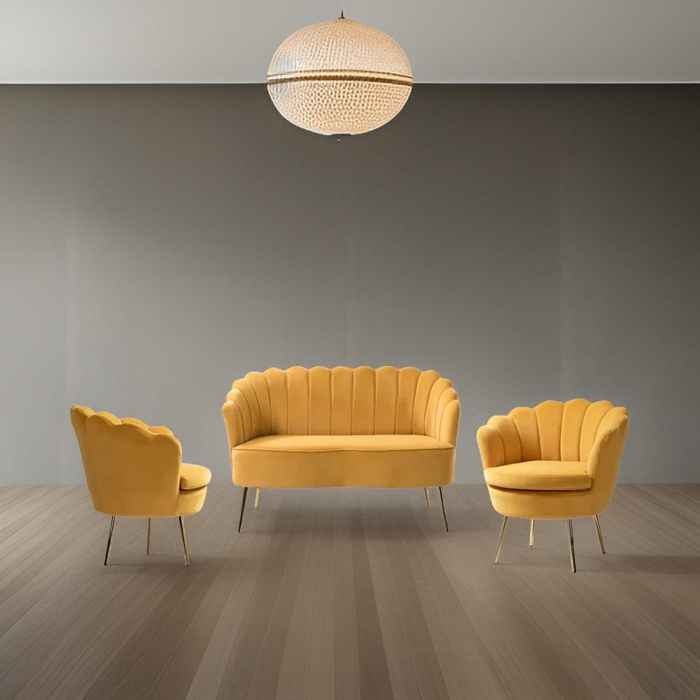 E-Furniture Montana 3+1+1 Sofa pack In Yellow Colour - E-FURNITURE