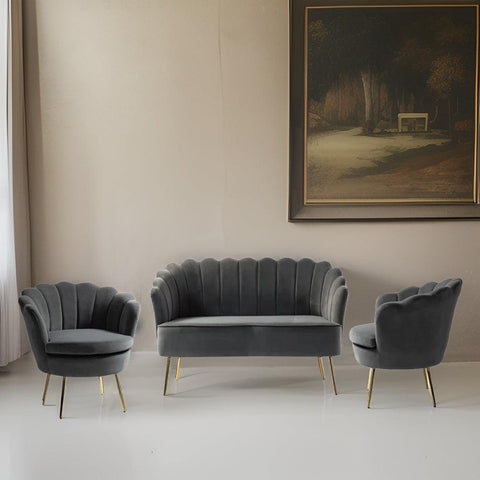 E-Furniture Montana 3+1+1 Sofa Pack In Grey Colour - E-FURNITURE