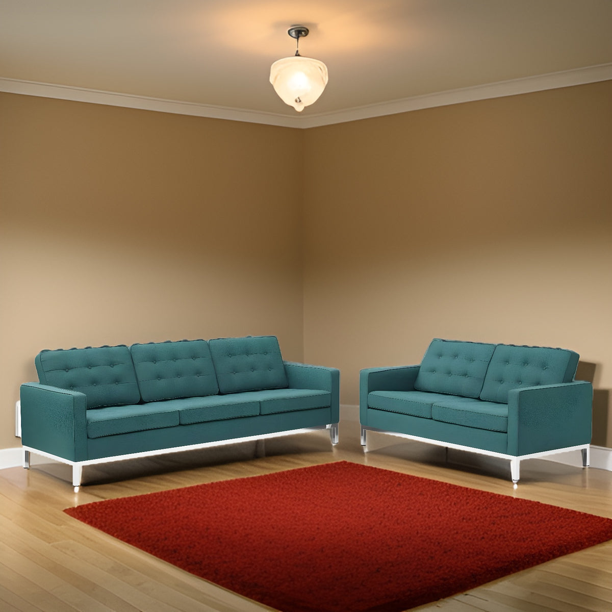 E-Furniture Sofinity 3+2 Sofa Pack In Teal Colour