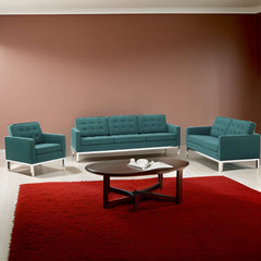 E-Furniture Luxaro 3+2+1, Sofa Pack In Teal Color