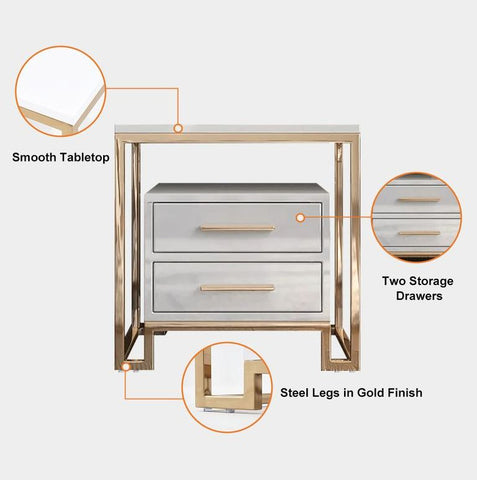 E-Furniture Detroit Side Table - E-FURNITURE