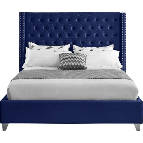 Royal Indigo | Tufted Upholstered Bed | Queen size in Navy Blue