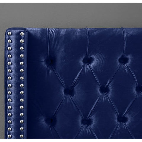 Royal Indigo | Tufted Upholstered Bed | Queen size in Navy Blue