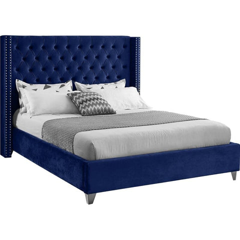 Royal Indigo | Tufted Upholstered Bed | Queen size in Navy Blue