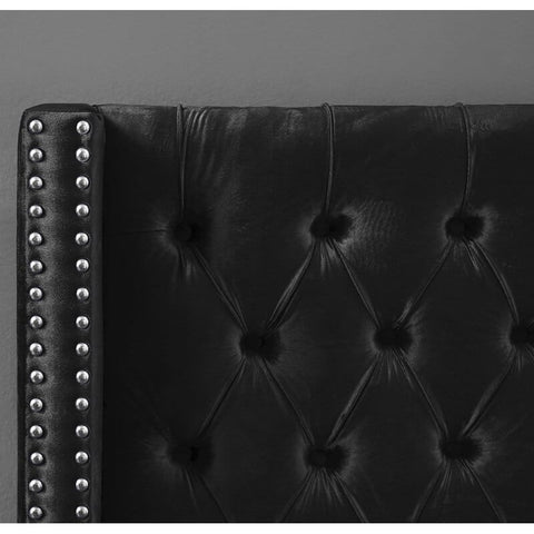 Midnight Lux | Tufted Upholstered Bed | Queen Size in Dark Grey Color