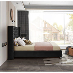 Midnight Lux | Tufted Upholstered Bed | Queen Size in Dark Grey Color