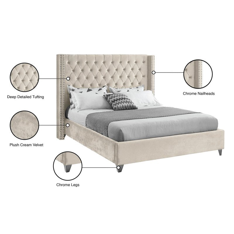 Ivory Serenity | Tufted Upholstered Bed
