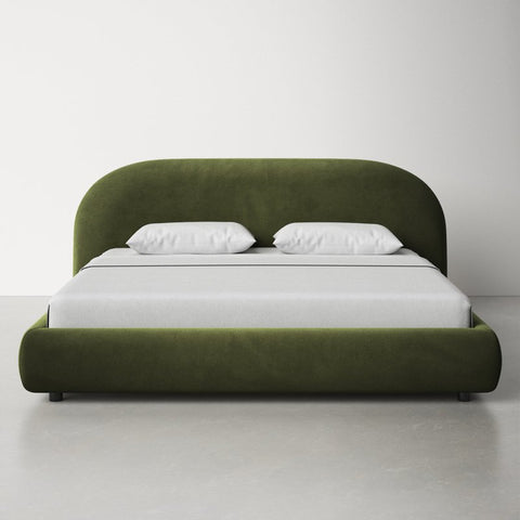 Verdant Rest | Green Upholstered Bed | Queen Size