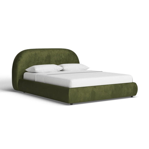 Verdant Rest | Green Upholstered Bed | Queen Size