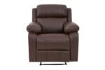 E-Furniture choco recliner single seater manual in brown color leatherette