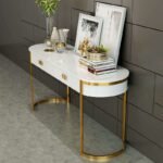 E-Furniture LosAngeles Console Table white and gold - Image 5