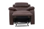 E-Furniture choco recliner single seater manual in brown color leatherette - Image 2