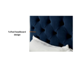 E-Furniture | Athena Royale Upholstered King Size Bed, Midnight Blue - Image 3
