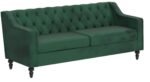 E-FURNITURE Neil 3 Seater Couch Velvet Finish In MultiColour - Image 2