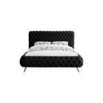 E-Furniture Atlanta King Size Non Storage Upholstered Bed In Black Color - Image 2