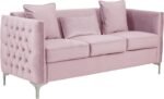E-Furniture Velvita 3+2 Sofa Pack In Baby Pink Color - Image 2