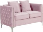 E-Furniture Velvita 3+2 Sofa Pack In Baby Pink Color - Image 4