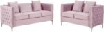 E-Furniture Velvita 3+2 Sofa Pack In Baby Pink Color - Image 3