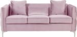 E-Furniture Velvita 3+2 Sofa Pack In Baby Pink Color - Image 5