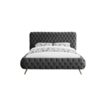 E-Furniture Atlanta King Size Non Storage Upholstered Bed In Dark Grey Color - Image 2