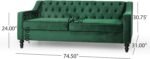 E-FURNITURE Neil 3 Seater Couch Velvet Finish In MultiColour - Image 10
