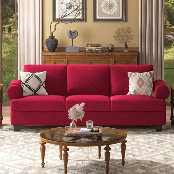 Dotnet Sofa Couch In Maroon Color by E-furniture