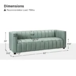 Pipedrive Sofa Couch In Peach Blue Color Leatherette by E-furniture - Image 8