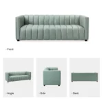 Pipedrive Sofa Couch In Peach Blue Color Leatherette by E-furniture - Image 5