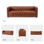 Salesforce Sofa Couch In Brown Color Leatherette by E-furniture - Image 6