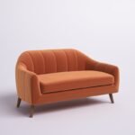 E-Furniture Chicago Couch | 3 Seater Couch In MultiColour velvet brown rust - Image 2