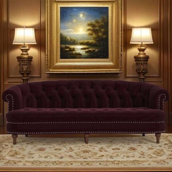 E-Furniture California Couch | 5 Seater Couch In Blue Colour velvet lavender